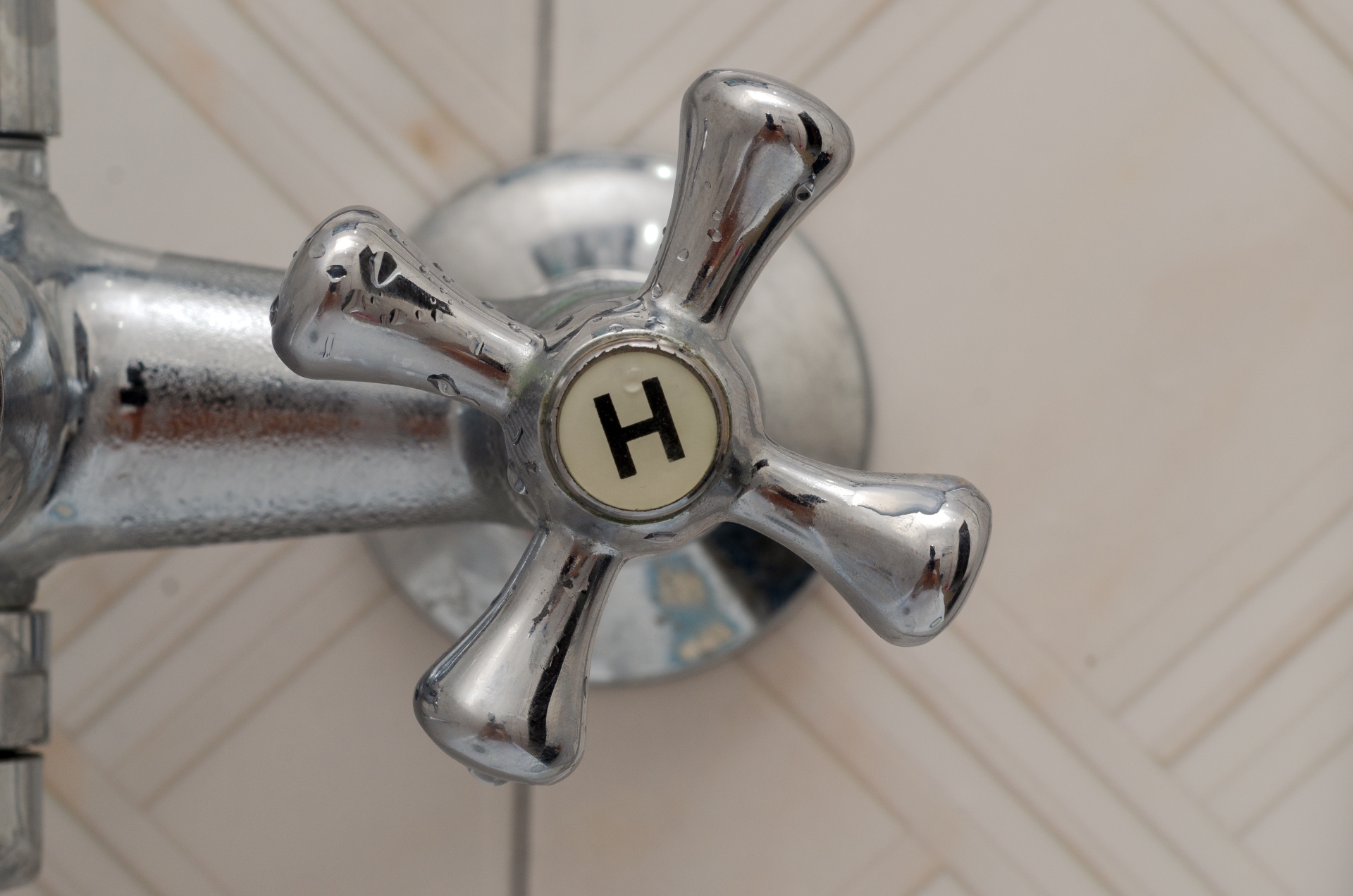 hot water tap in bathroom