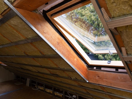 new attic insulation installed in home